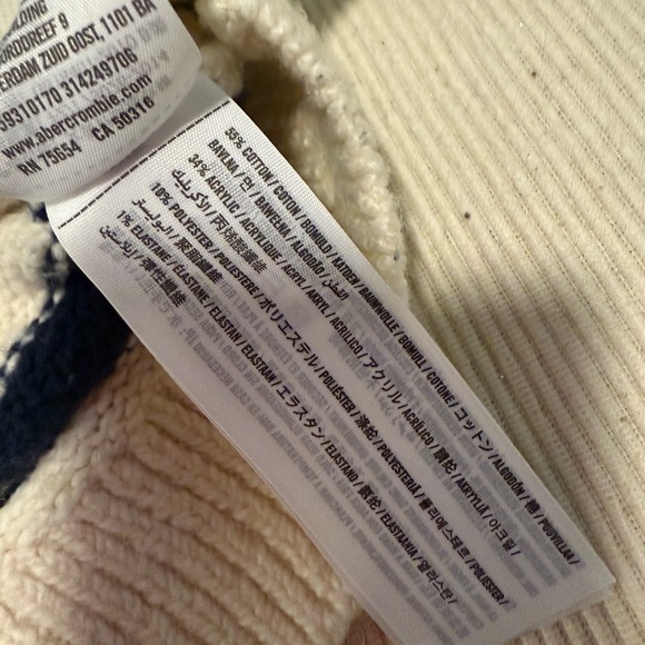 Abercrombie & Fitch Blue and White Crew Neck Sweater Dress - Picture 6 of 8